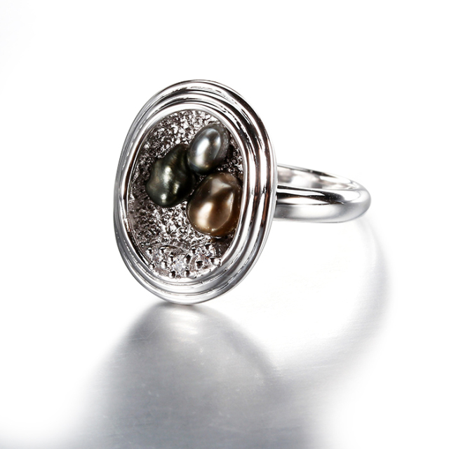 925 Sterling Silver Tahiti Pearl Ring Jewelry