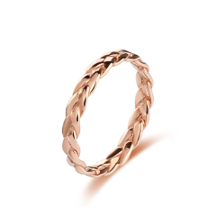 Rose Gold Plated 925 Sterling Silver Twist Stackable Ring
