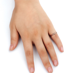 Rose Gold Plated 925 Sterling Silver Twist Stackable Ring