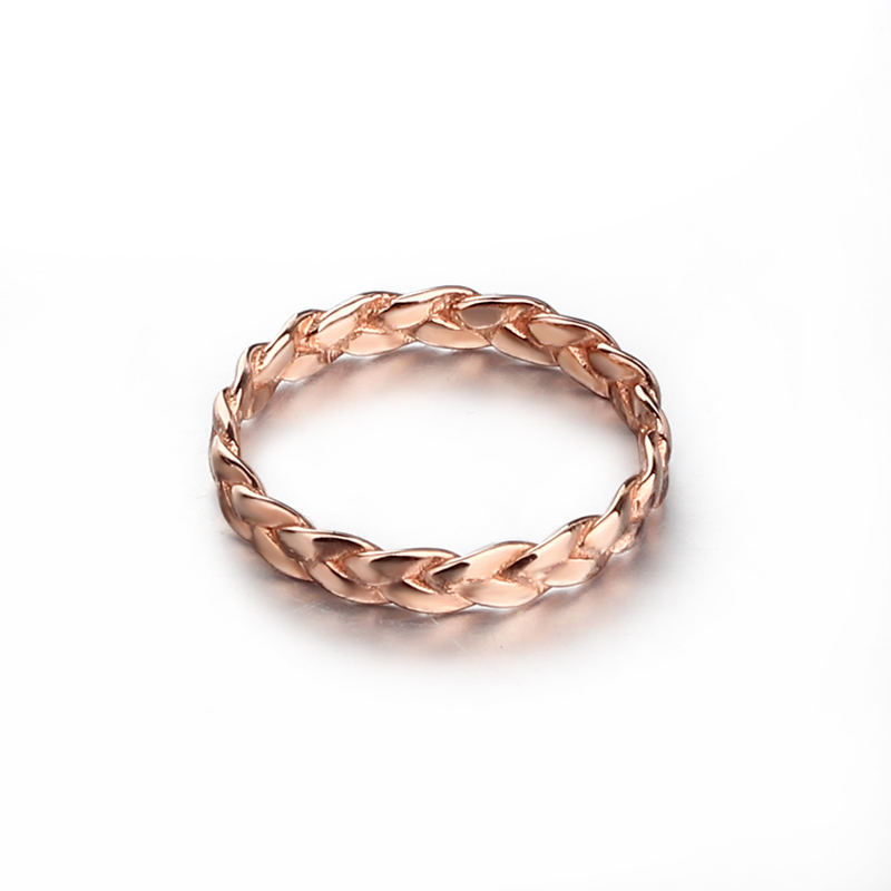 Rose Gold Plated 925 Sterling Silver Twist Stackable Ring