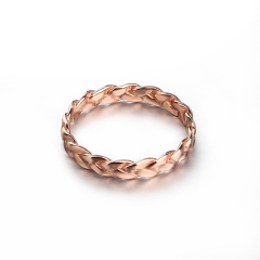 Rose Gold Plated 925 Sterling Silver Twist Stackable Ring