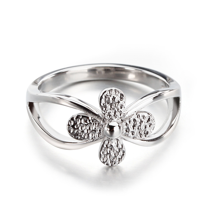 925 Sterling Silver Dainty Spring Flower Ring