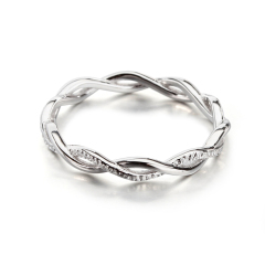 925 Sterling Silver Twist Wave Ring