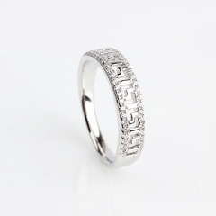 925 Sterling Silver Cubic Zirconia Hollowed Pattern Ring Jewelry