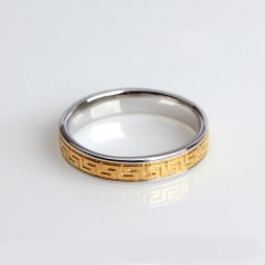 925 Sterling Silver Two-Tone Gold Plated Ring Jewelry With Pattern