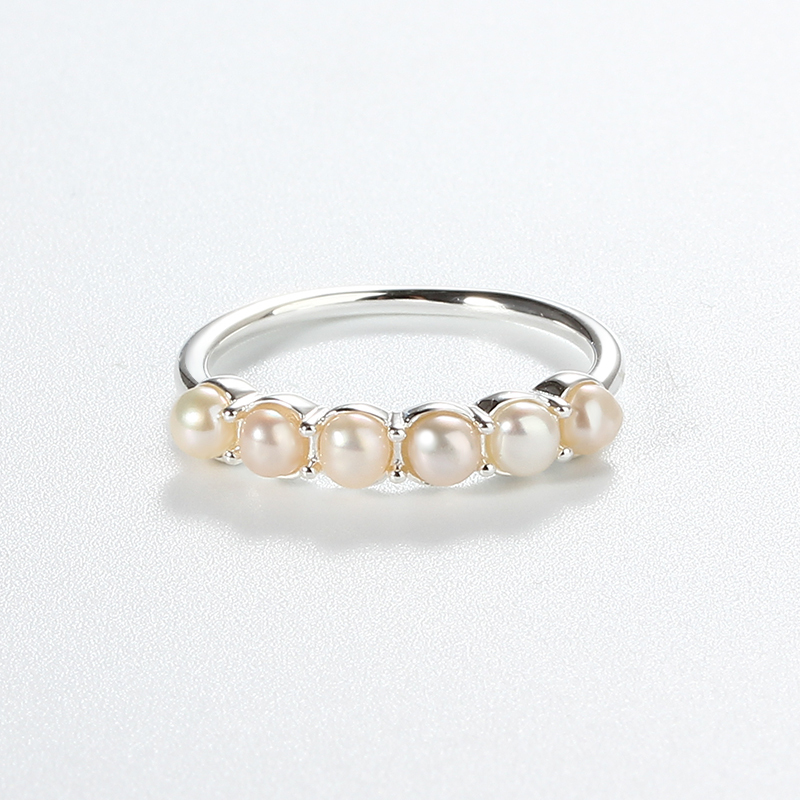 925 Sterling Silver Delicate Pearl Ring