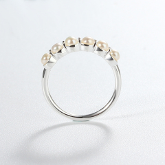 925 Sterling Silver Delicate Pearl Ring