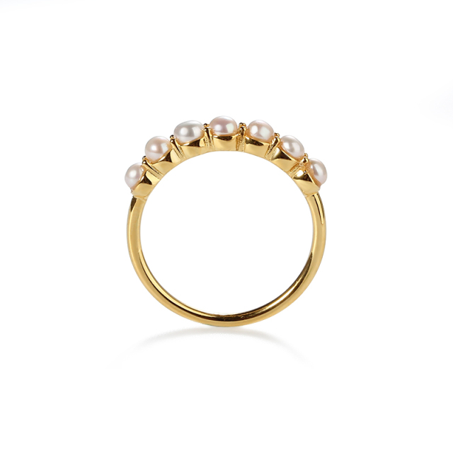 925 Sterling Silver Delicate Pearl Ring