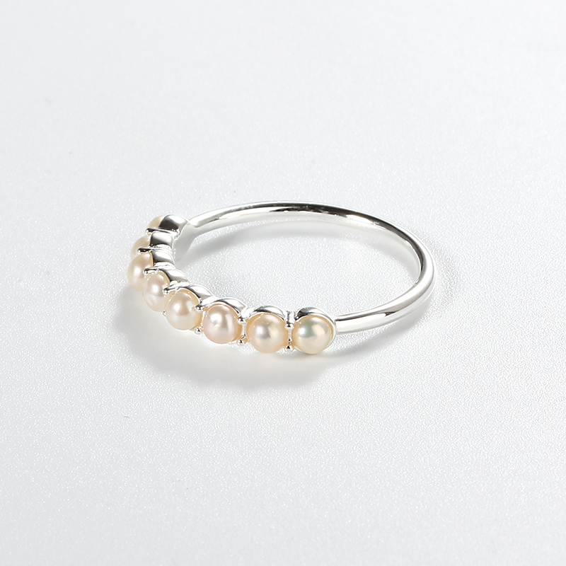 925 Sterling Silver Delicate Pearl Ring