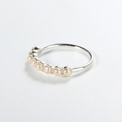 925 Sterling Silver Delicate Pearl Ring