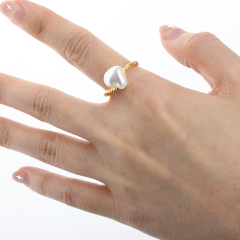 925 Sterling Silver Baroque Pearl Ring