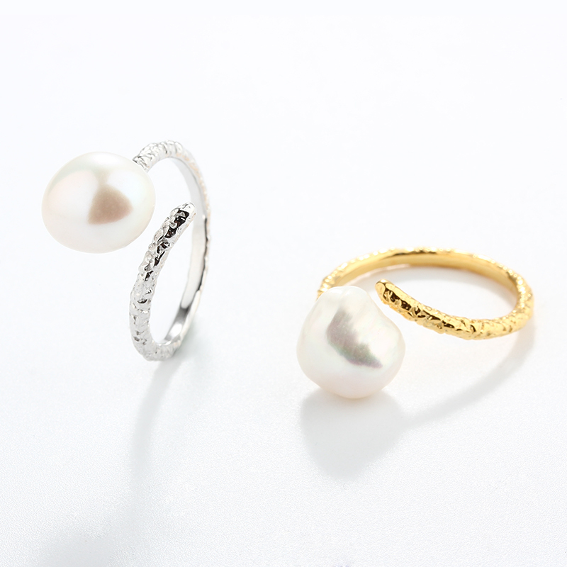 925 Sterling Silver Baroque Pearl Ring