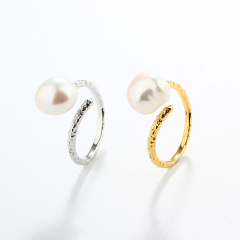925 Sterling Silver Baroque Pearl Ring