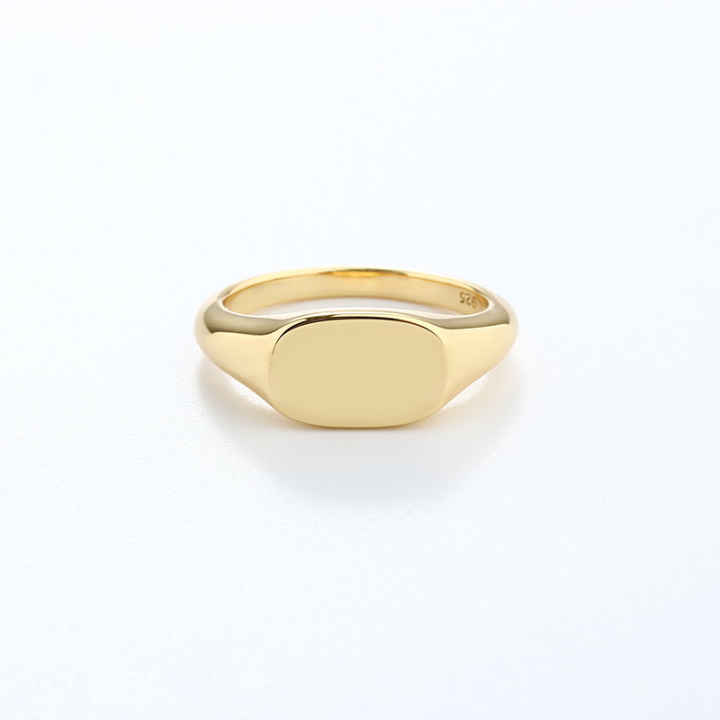925 Sterling Silver Polished Oval Signet Ring