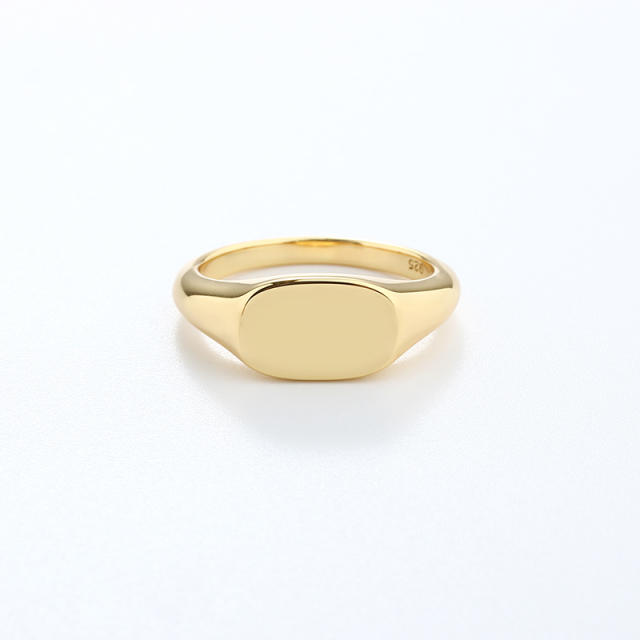 925 Sterling Silver Polished Oval Signet Ring