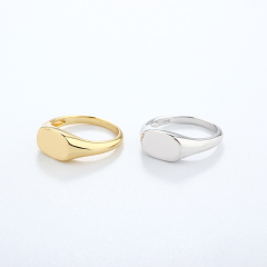 925 Sterling Silver Polished Oval Signet Ring