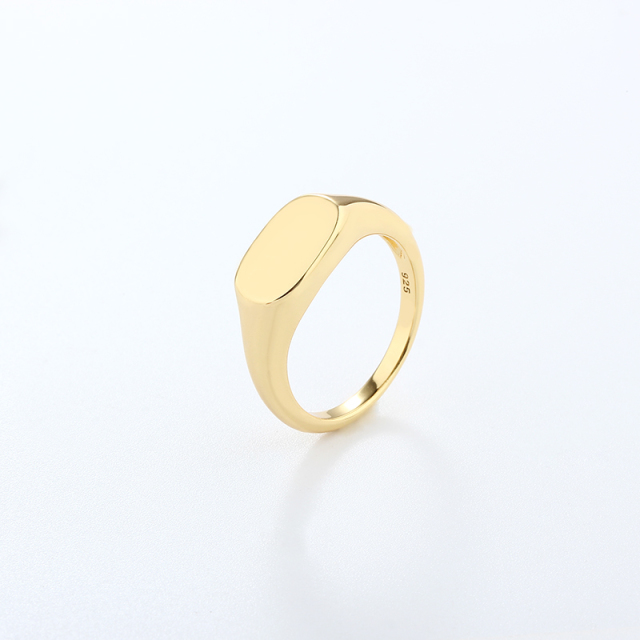 925 Sterling Silver Polished Oval Signet Ring