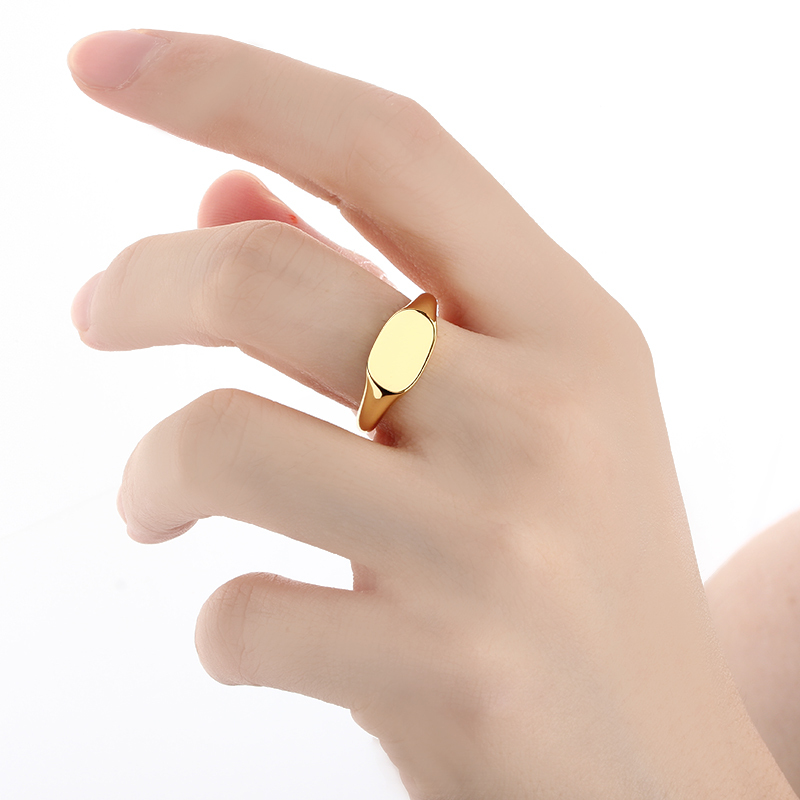 925 Sterling Silver Polished Oval Signet Ring