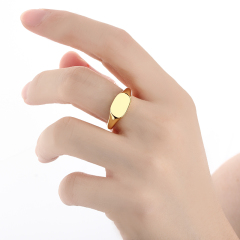 925 Sterling Silver Polished Oval Signet Ring