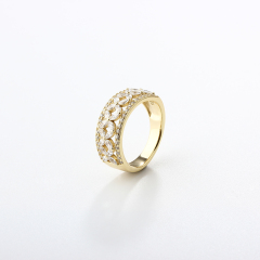 925 Sterling Silver Alternating Shape CZ Ring