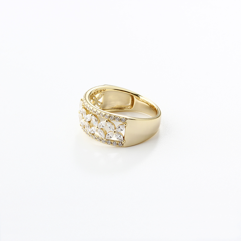 925 Sterling Silver Alternating Shape CZ Ring