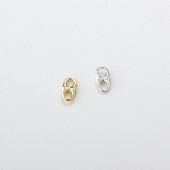 925 Sterling Silver Folded Pig Nose Link Connector