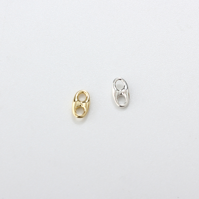 925 Sterling Silver Folded Pig Nose Link Connector