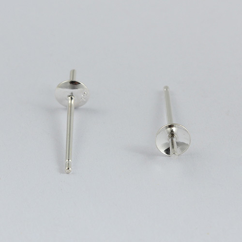 925 Sterling Silver Pearl Cup Stud Earring Findings