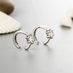 925 Sterling Silver Solitaire Cz Ear Cuff
