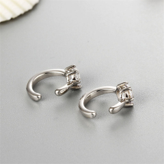 925 Sterling Silver Solitaire Cz Ear Cuff