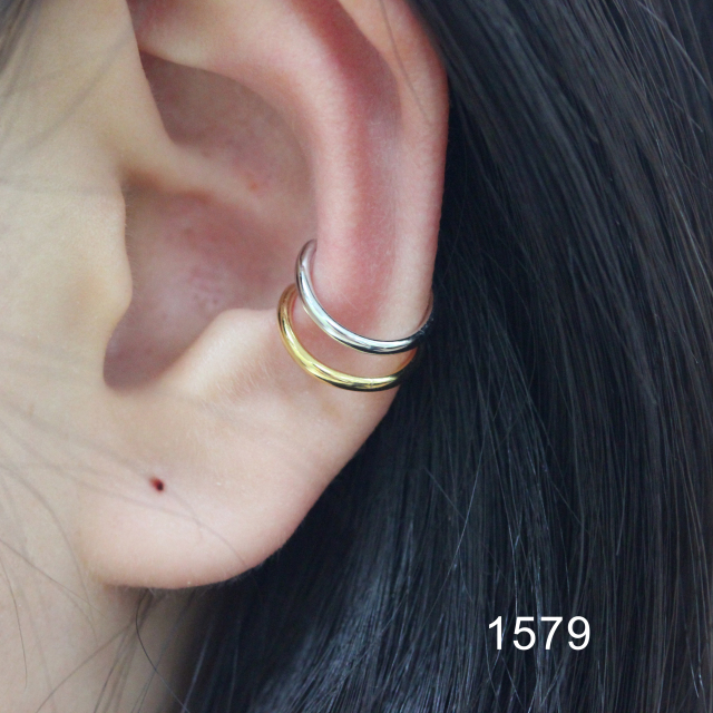 925 Sterling Silver Simple Shiny Ear Cuff