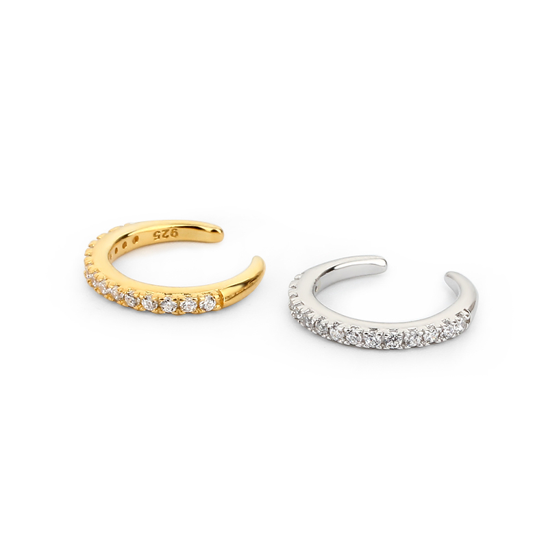 925 Sterling Silver Paved CZ Ear Cuff