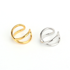 925 Sterling Silver Double Hoop Twist Ear Cuff