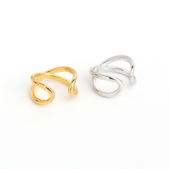 925 Sterling Silver Double Hoop Twist Ear Cuff