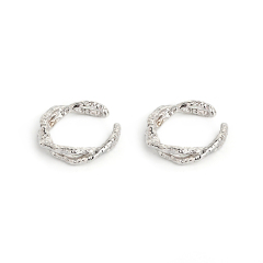 925 Sterling Silver Textured Twisted Link Ear Cuff