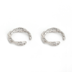 925 Sterling Silver Textured Twisted Link Ear Cuff