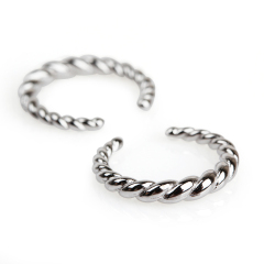 925 Sterling Silver Twisted Rope Ear Cuff