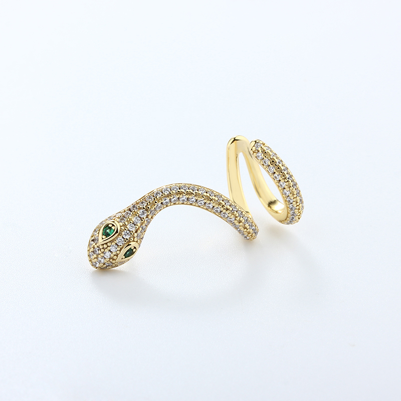 925 Sterling Silver CZ Paved Snake Ear Cuff