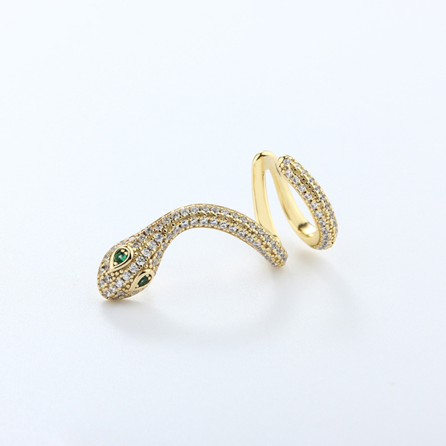 925 Sterling Silver CZ Paved Snake Ear Cuff