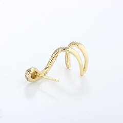 925 Sterling Silver CZ Paved Snake Ear Cuff