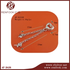 925 Sterling Silver Heart Pendant With Two Pearl Mountings