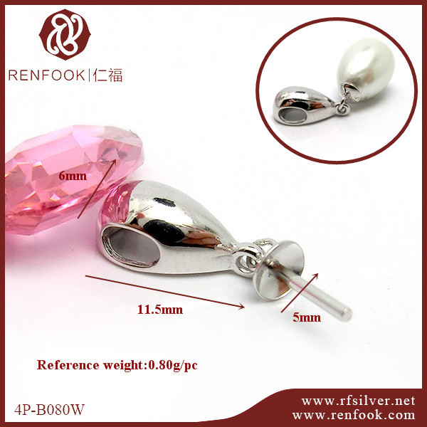 925 Sterling Silver Waterdrop Pendant Mounting For Pearl