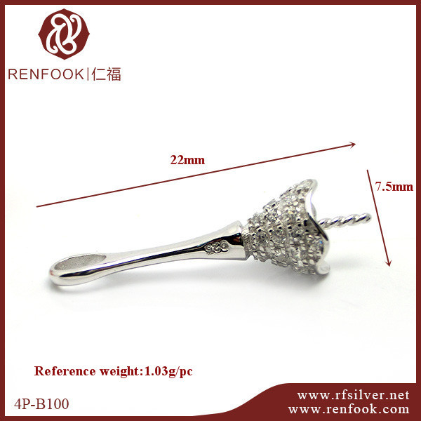 925 Silver CZ Micro Pave Pendant Wholesale For Pearl