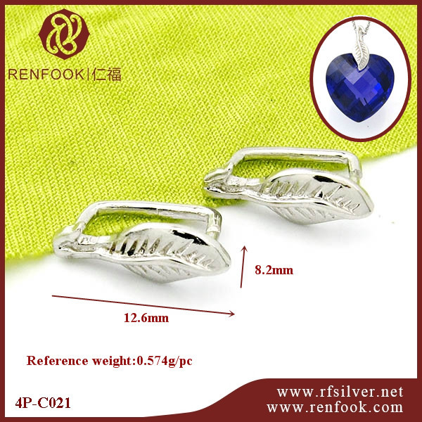 925 Sterling Silver Leaf-Shaped Pendant Clasps