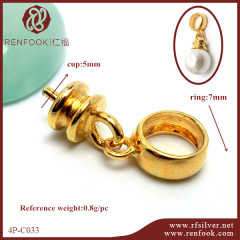 925 Sterling Silver Ring Pendant For Pearl Making
