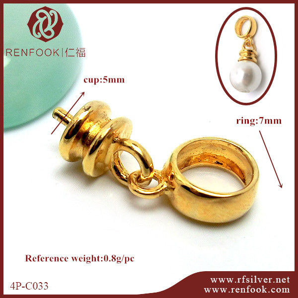 925 Sterling Silver Ring Pendant For Pearl Making