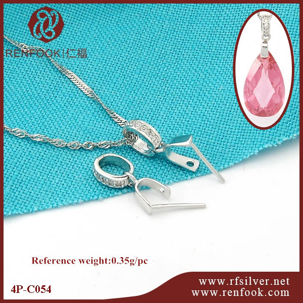 925 Sterling Silver Crystal Pendant Bails