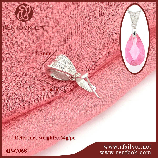 925 Sterling Silver Crystal Pendant Findings