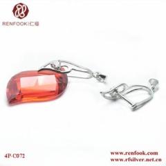 925 Sterling Silver CZ Pendant Findings For Jewelries Making