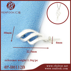 925 Sterling Silver Thread Pendant Mounting For Pearl